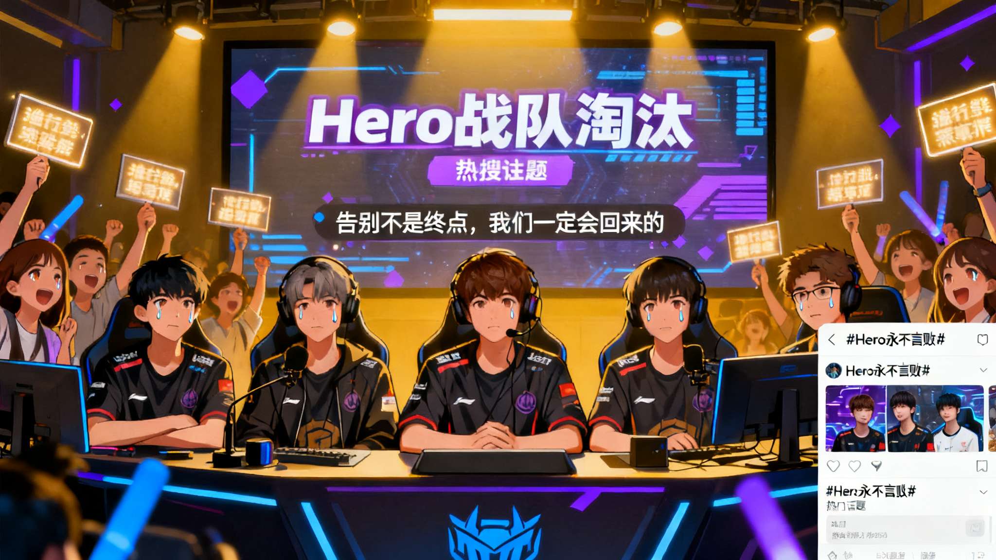 【直播】Hero淘汰后选手参加粉丝告别会，我们一定会回来的